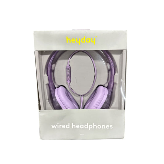 Heyday Wired Headphones, Soft-Touch Charging Cable, And Wall Charger Bundle - Purple 3pcs
