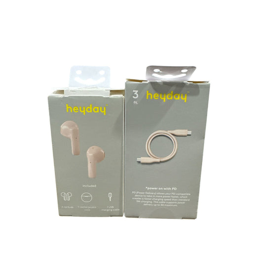 Heyday True Wireless Earbuds With Charging Case & USB-C Fast Charging Cable 3ft Beige
