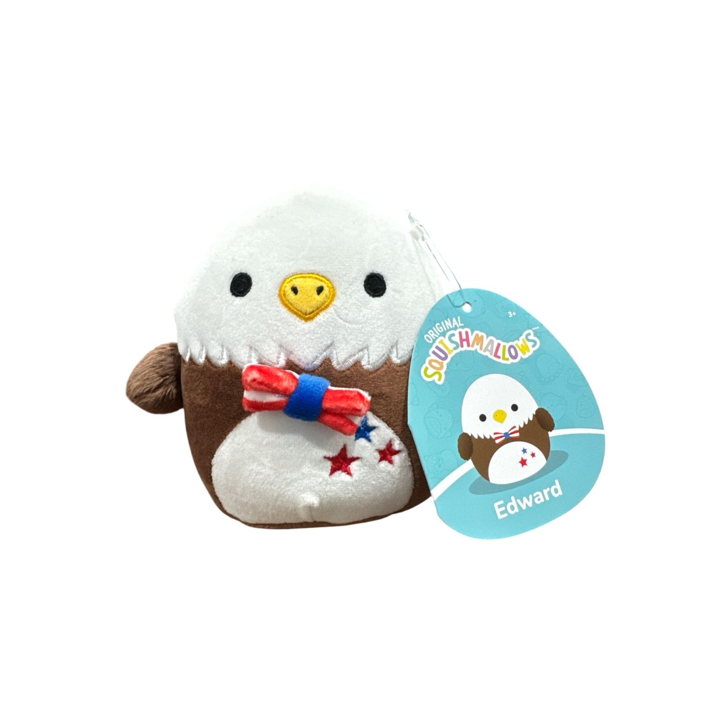 Squishmallows Edward The Bald Eagle 7.5" Plush Toy - Patriotic Design With Bow Tie & Stars