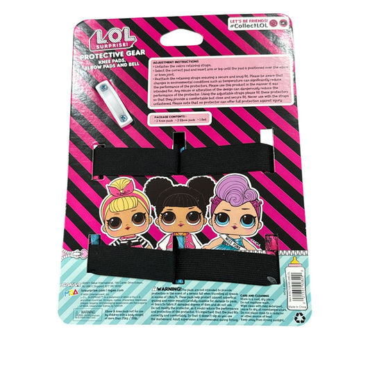 L.O.L. Surprise! Protective Gear Set With Knee Pads, Elbow Pads, & Bonus Bell For Ages 3+ Adjustable Straps
