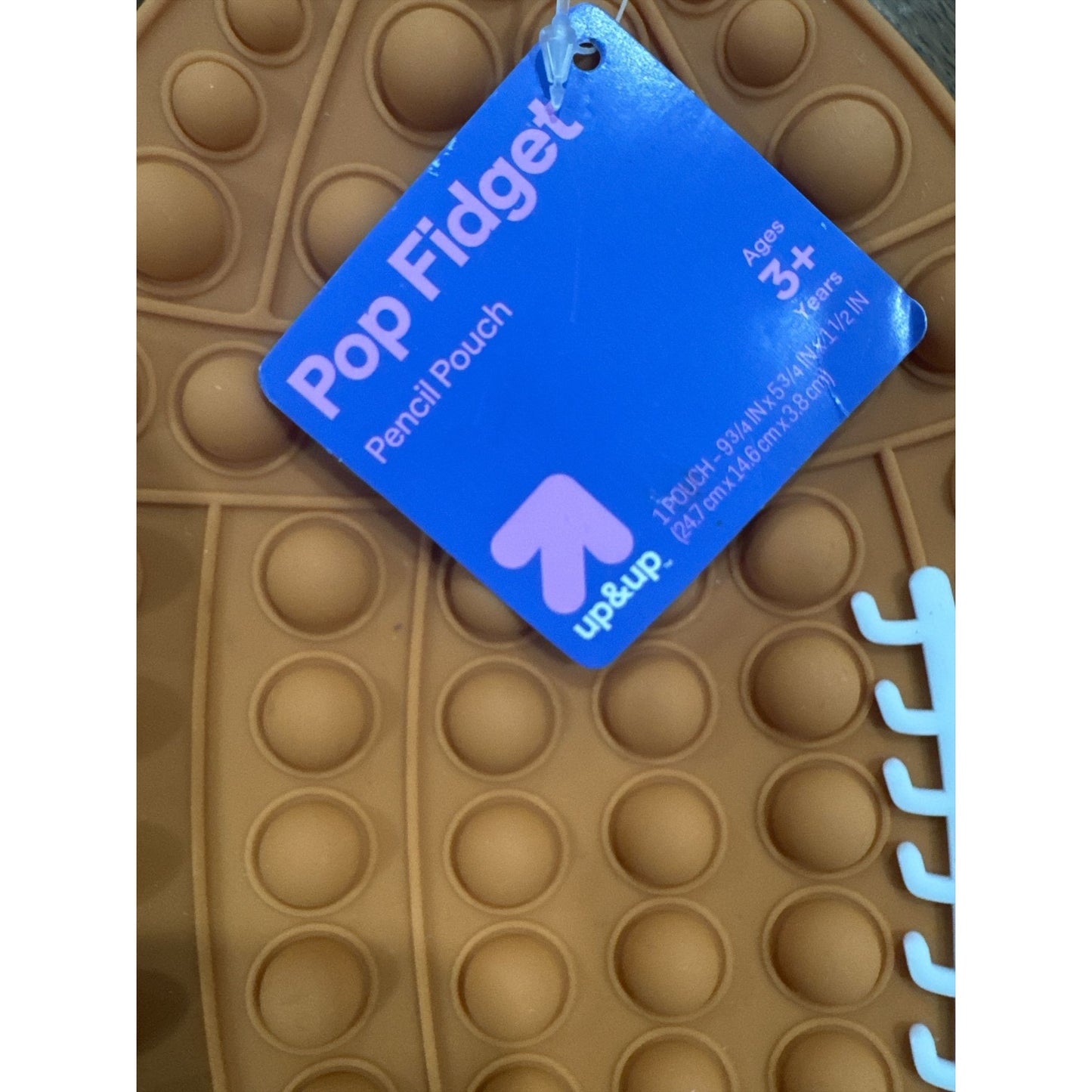 Pop Fidget Butterfly & Football Pencil Pouches For Kids Ages 3+ Silicone Multi-Colored & Brown 9.5"x6.5"x1.5" & 9.5"x5.75"x1.5"