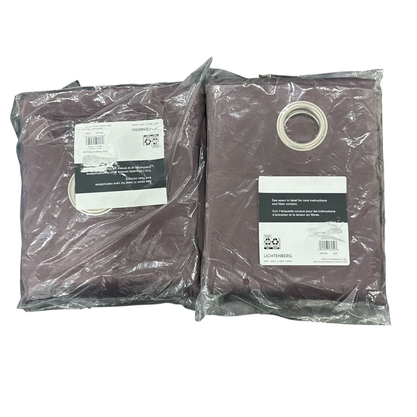 54"x108" Sun Zero Room Darkening Seymour Grommet Curtain 2 pcs. Panel Plum: Modern Energy-Efficient Noise-Reducing Drapery