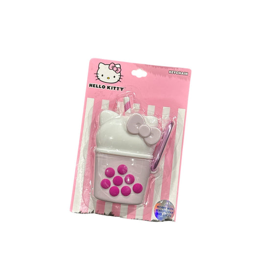 Hello Kitty Boba Milk Tea AirPods Case Keychain Pink & White New In Packaging