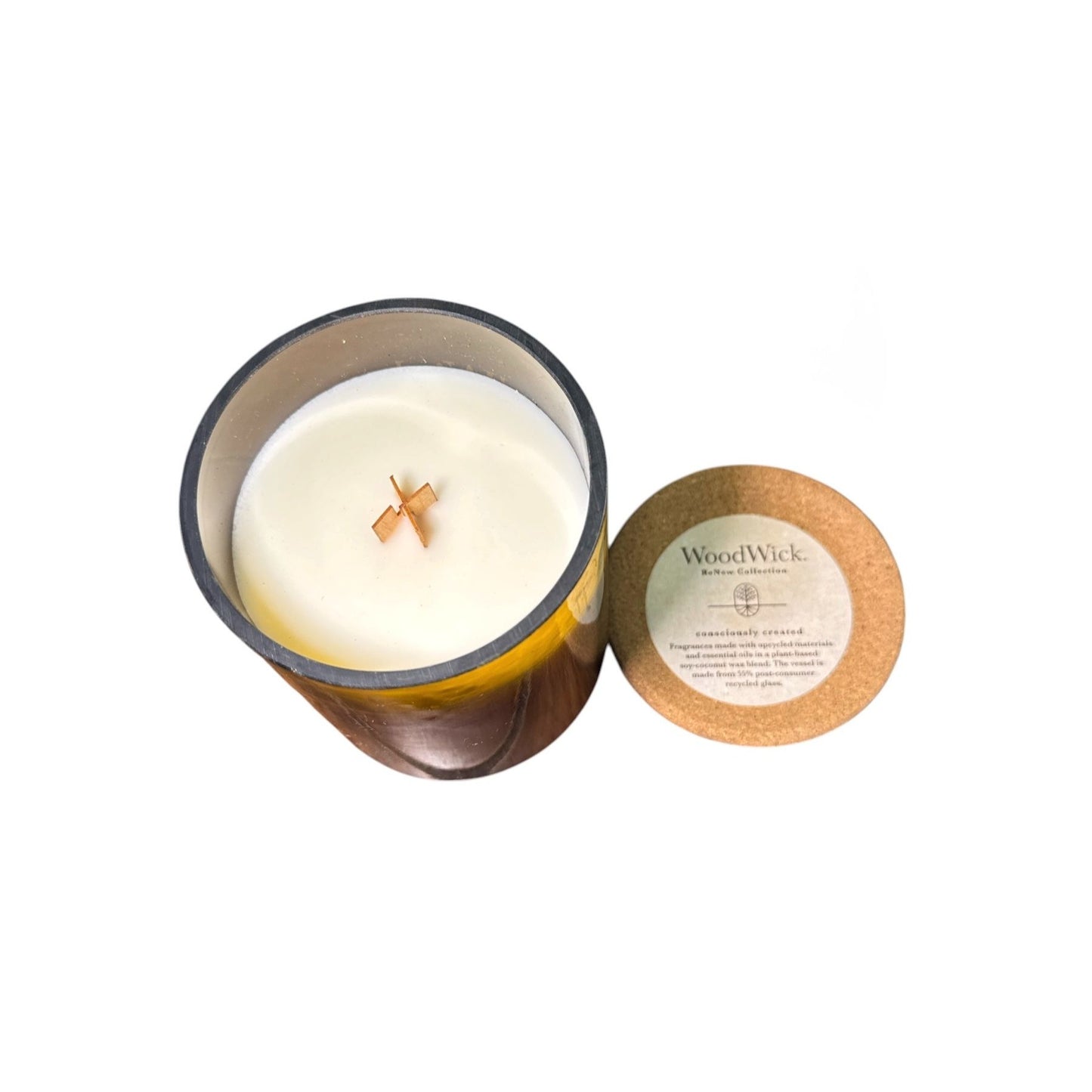 WoodWick ReNew Collection Black Currant & Rose Candle With Cork Lid Consciously Created Soy-Coconut Wax Blend 13oz