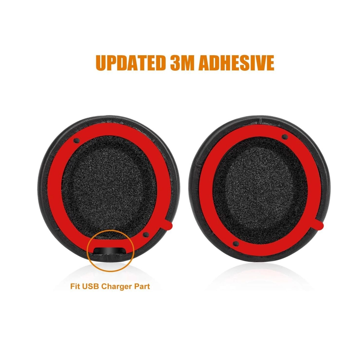 HiFan Replacement Ear Pads For Beats Solo 4 Protein Leather Soft & Durable Black