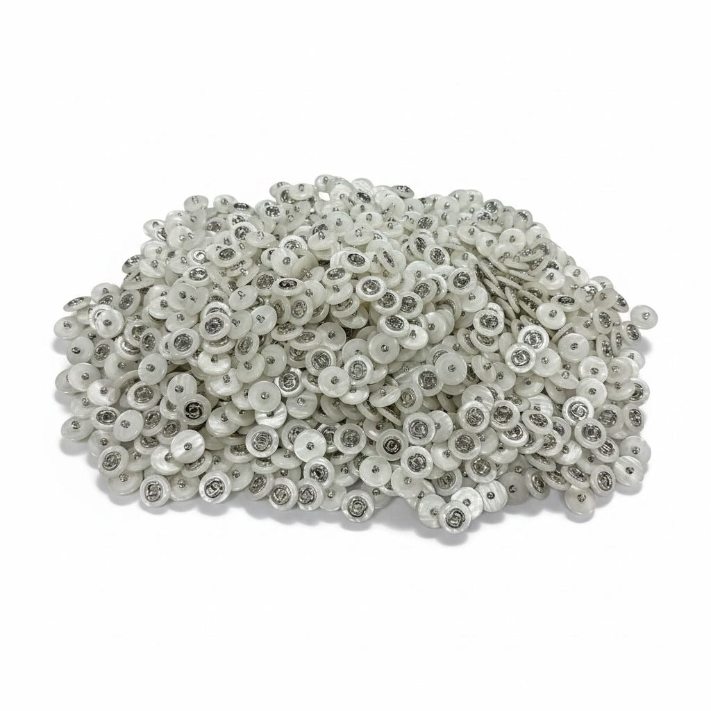 White & Silver Shank Buttons Bulk Pack - 0.5 Inch Diameter - Crafting & Sewing Supplies 900+