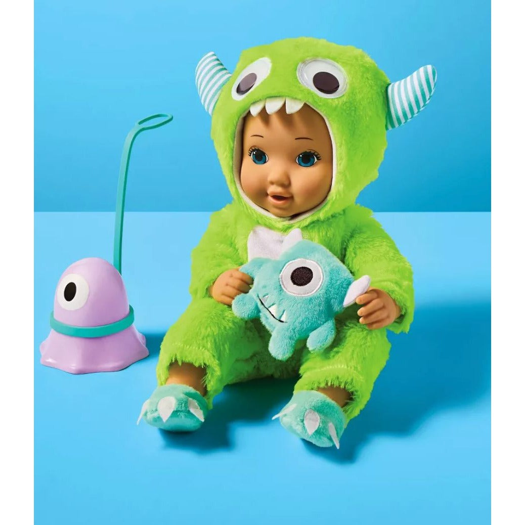 Monster Doll Costume Set Fits 14" Dolls Includes Hat Outfit Plush Monster Slippers Pet & Leash Ages 3+ By Giggle Scape
