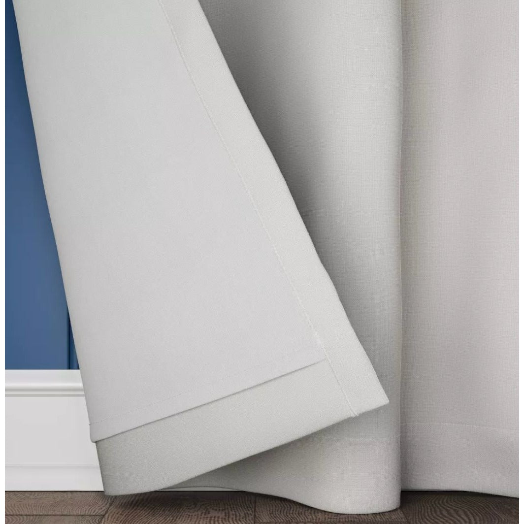 Threshold Blackout Curtain Pair 63" Long White Aruba 2 Panels 3-In-1 Hanging Style