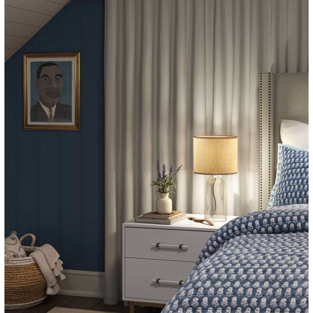 Threshold Blackout Curtain Pair 63" Long White Aruba 2 Panels 3-In-1 Hanging Style