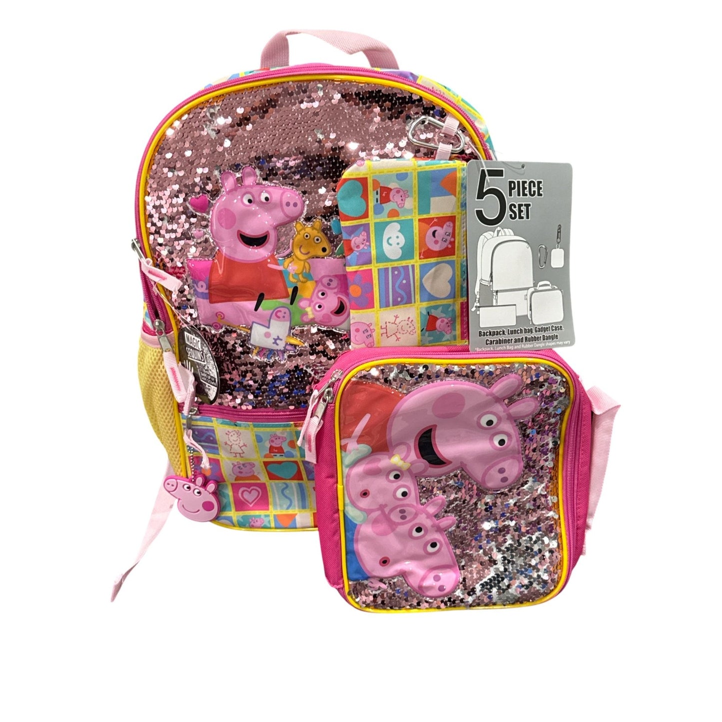 Peppa Pig 5-Piece Backpack Set With Accessories & Stationery Bundle - Perfect For Kids 20pcs Set