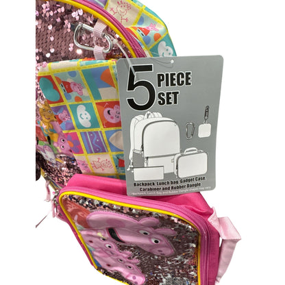 Peppa Pig 5-Piece Backpack Set With Accessories & Stationery Bundle - Perfect For Kids 20pcs Set