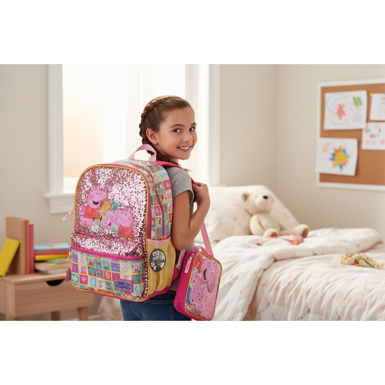 Peppa Pig 5-Piece Backpack Set With Accessories & Stationery Bundle - Perfect For Kids 20pcs Set