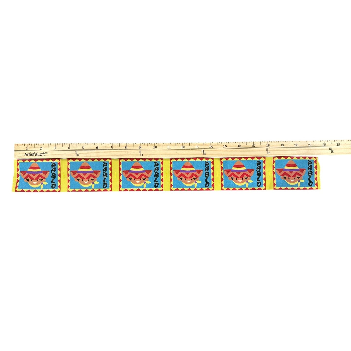 Pablo Cartoon Sombrero Fabric Labels Mexican Theme Sewing Quilting Craft Supplies 2"x2.5" Set Of 55