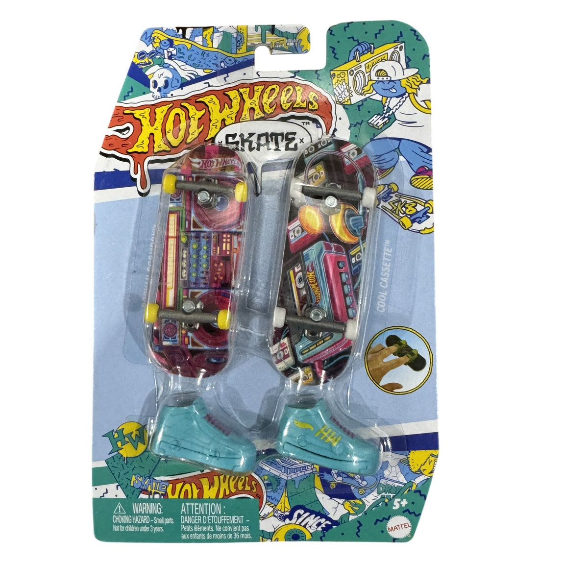 Tech Deck Sk8 Crew Series 1 Shred Pack & Hot Wheels Skate Cool Cassette Fingerboards Set