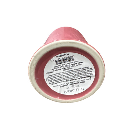 Fresh Strawberry & Hibiscus Scented Candle 14 Oz Ceramic Ribbed Jar