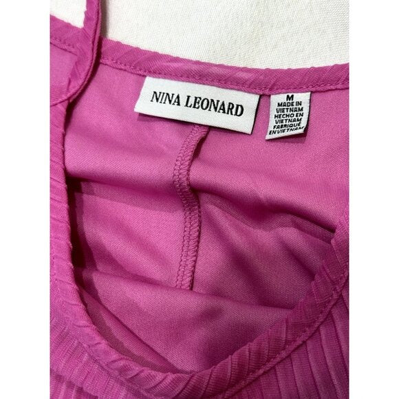 NINA LEONARD Women's Pink Dress MEDIUM