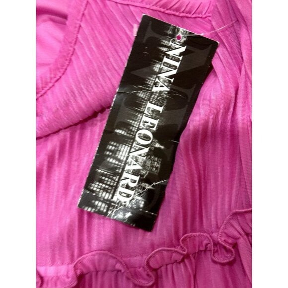 NINA LEONARD Women's Pink Dress MEDIUM