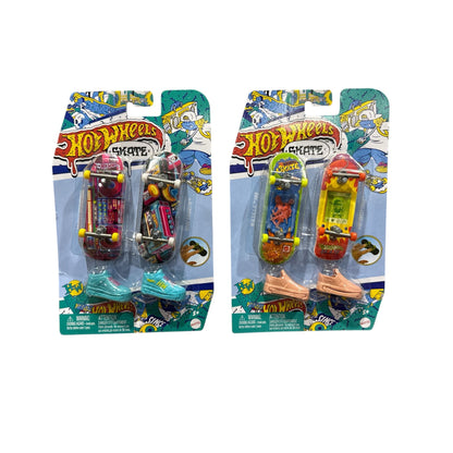 Hot Wheels Skate Fingerboard 2-Pack With Shoes - Cool Cassette & Virtually Cool Designs - Ages 5+