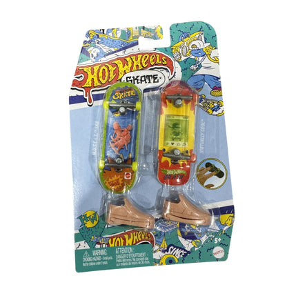 Hot Wheels Skate Fingerboard 2-Pack With Shoes - Cool Cassette & Virtually Cool Designs - Ages 5+