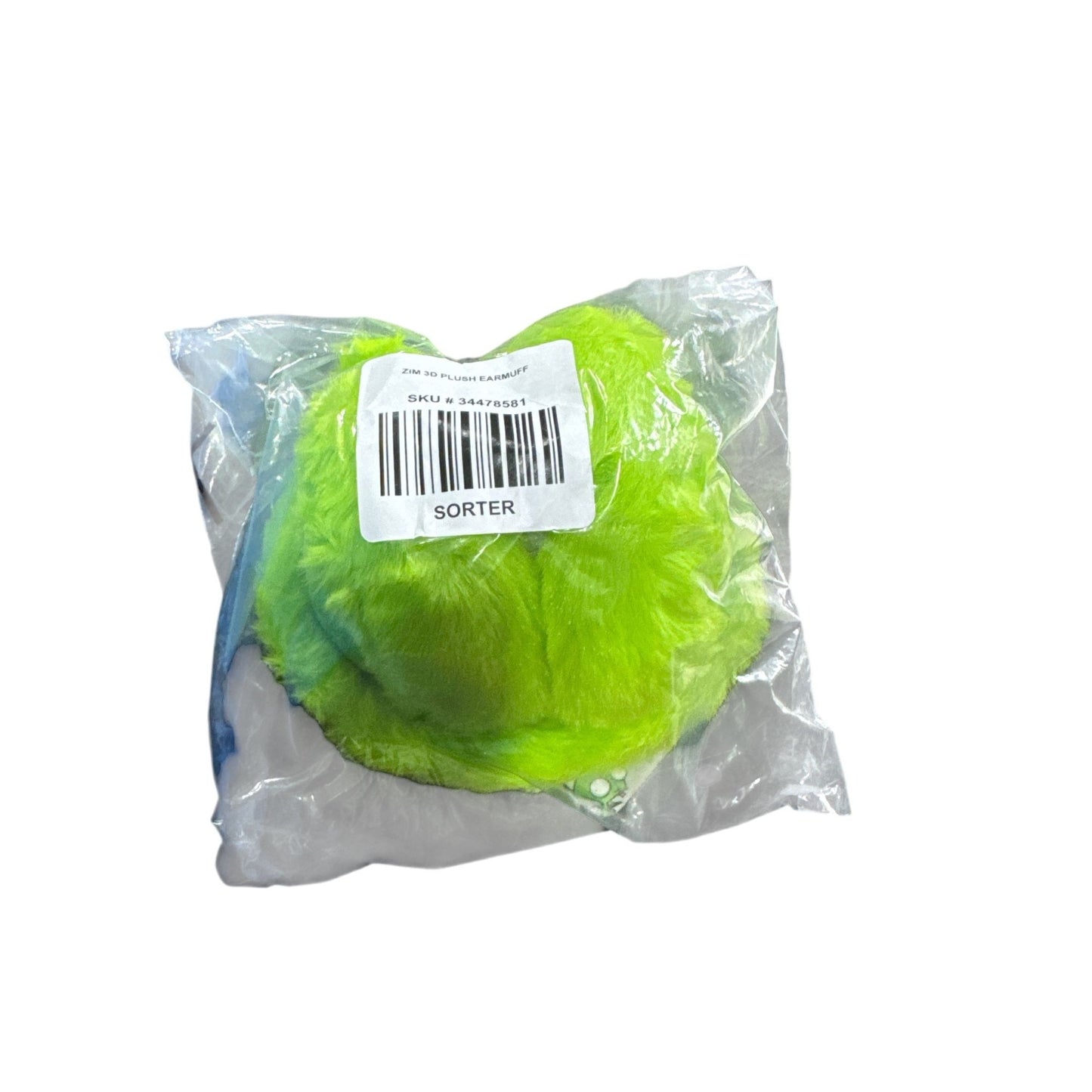 Zim 3D Plush Earmuffs With Alien Design In Green For Adults & Teens