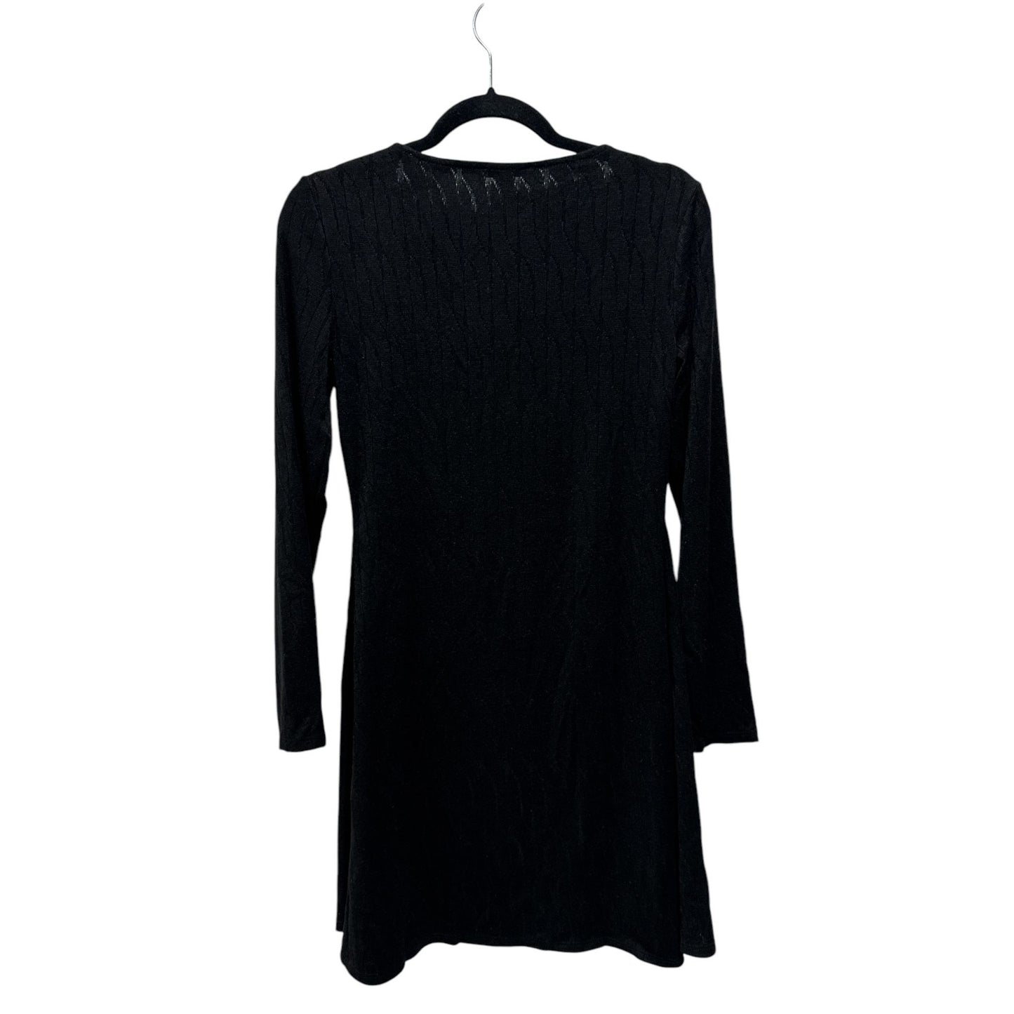 Tash + Sophie Black Long Sleeve Scoop Neck Knit Dress L Made In USA