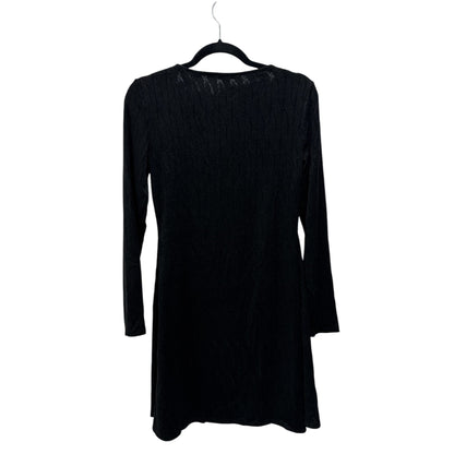 Tash + Sophie Black Long Sleeve Scoop Neck Knit Dress L Made In USA