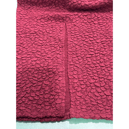 Astr The Label - Burgundy Textured Knit Knot Front Off the Shoulder Long Sleeve Midi Dress Size M