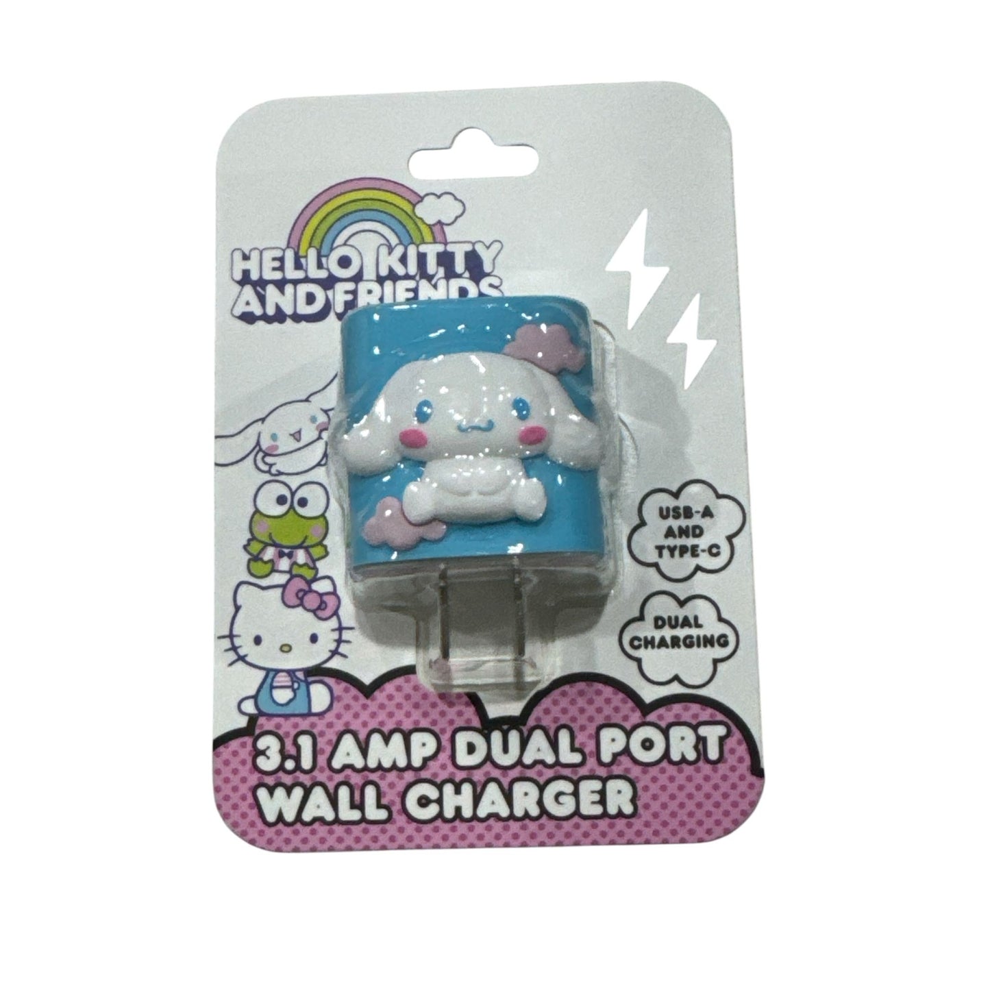 Sanrio Cinnamoroll Gift Set With Towel Block Figure Flower Building Set & Dual Port Wall Charger