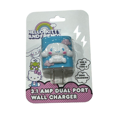 Sanrio Cinnamoroll Gift Set With Towel Block Figure Flower Building Set & Dual Port Wall Charger