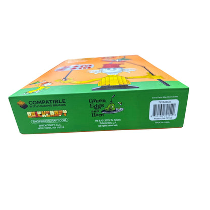 Dr Seuss Green Eggs And Ham Sam-I-Am Brick Building Set 637 Pcs 17 Inches Tall