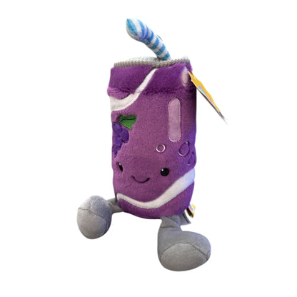 Gigglescape Plush Grape Juice Box Toy With Legs & Straw