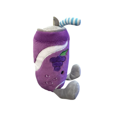 Gigglescape Plush Grape Juice Box Toy With Legs & Straw