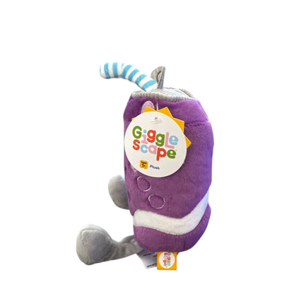Gigglescape Plush Grape Juice Box Toy With Legs & Straw