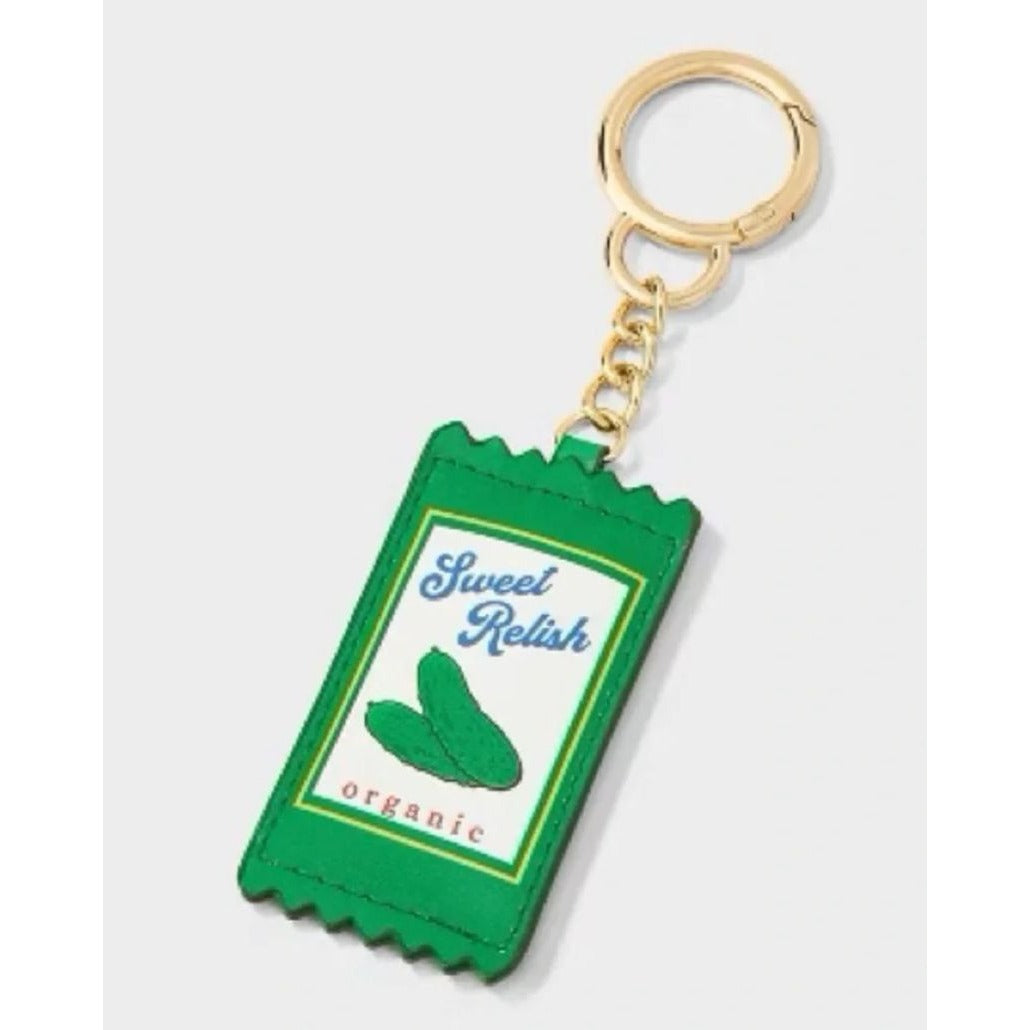 Set Of 2 Keychains: A New Day Gold Knot Bag Charm & Universal Thread Sweet Relish Keychain
