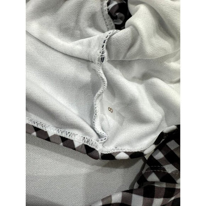 Raisins Girls Black & White Gingham Puff Sleeve Bikini Top Size 8 Swimwear