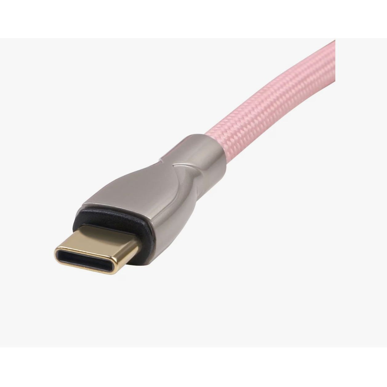 GameStop Coiled USB-C to USB-A Cable 6ft Black & Pink for Charging/Data Transfer