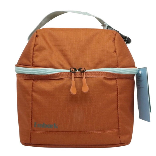 Embark Insulated Lunch Bag With Adjustable Strap & Zip Closure In Orange & Aqua