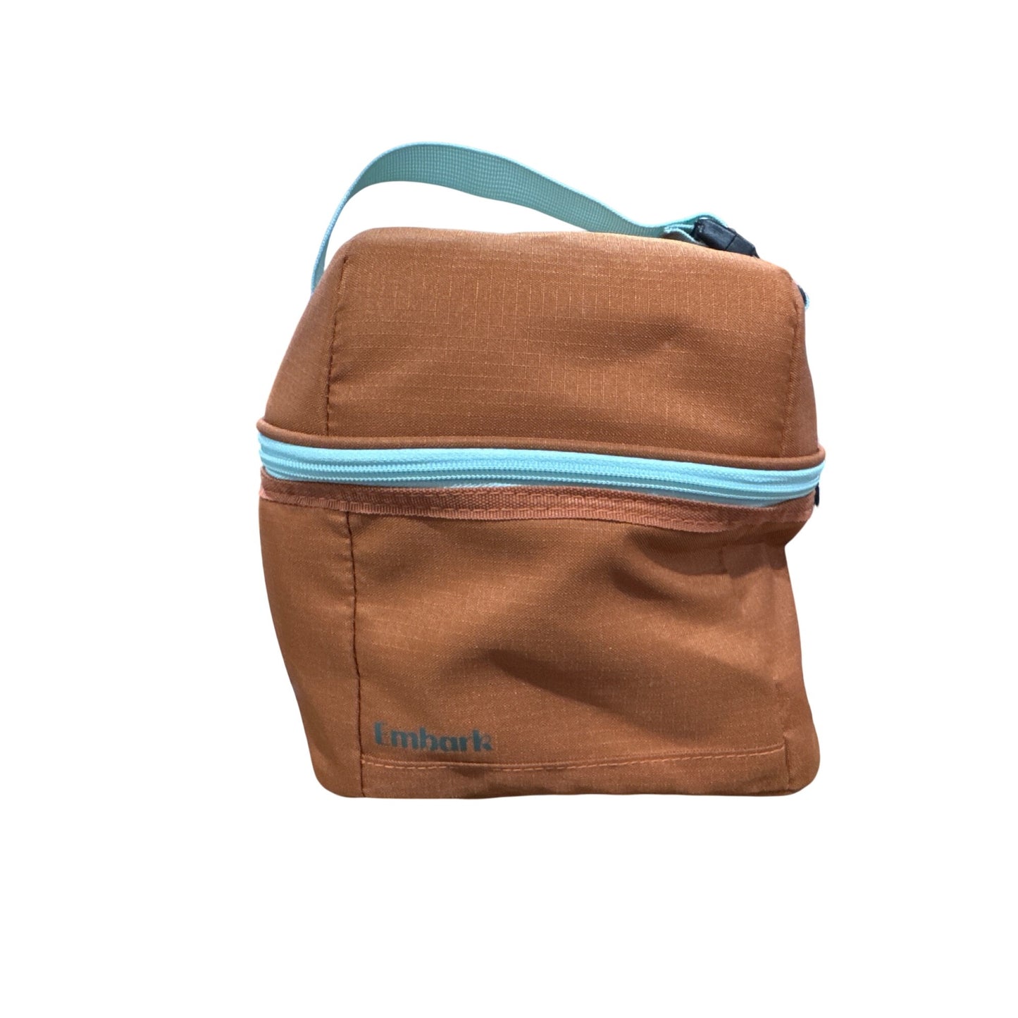 Embark Insulated Lunch Bag With Adjustable Strap & Zip Closure In Orange & Aqua