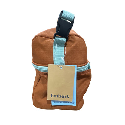 Embark Insulated Lunch Bag With Adjustable Strap & Zip Closure In Orange & Aqua
