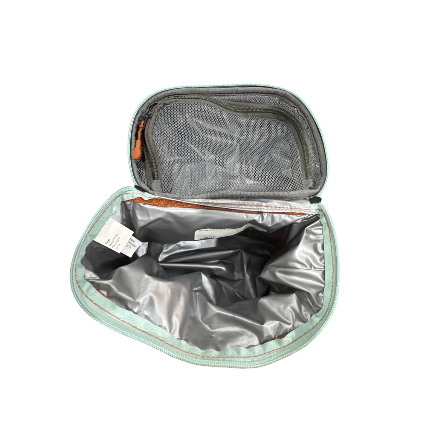 Embark Insulated Lunch Bag With Adjustable Strap & Zip Closure In Orange & Aqua