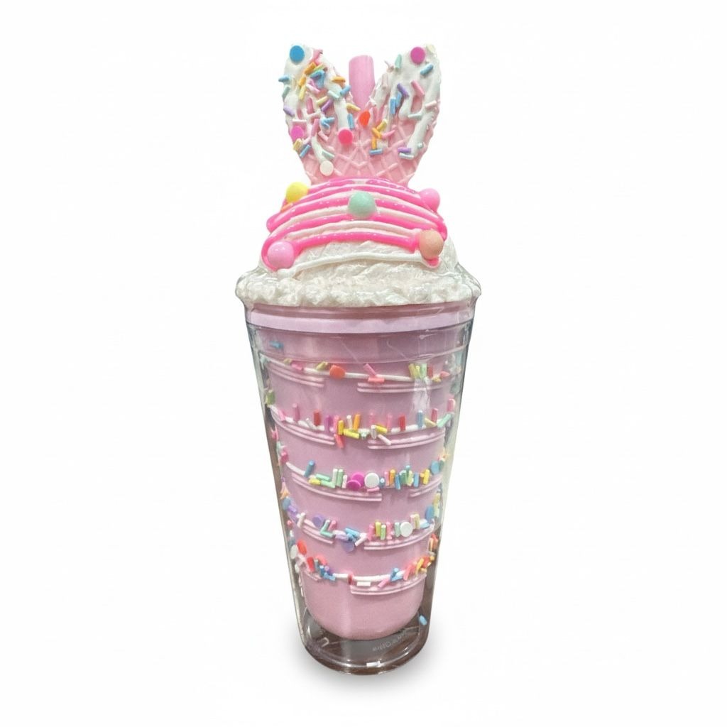 Hot Focus Ice Cream Hydration Cup With Glow-In-The-Dark Tattoos - Pink Sprinkles Design - Ages 5+