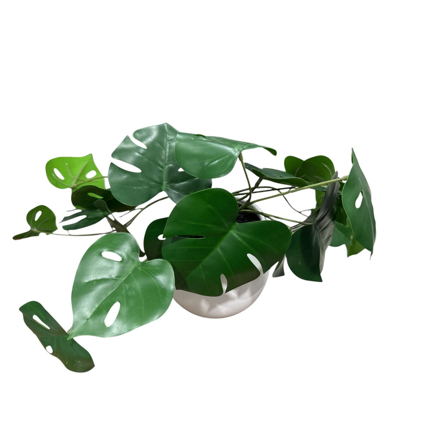Artificial Monstera Leaf Plant In White Ceramic Pot By Threshold
