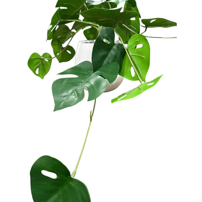 Artificial Monstera Leaf Plant In White Ceramic Pot By Threshold