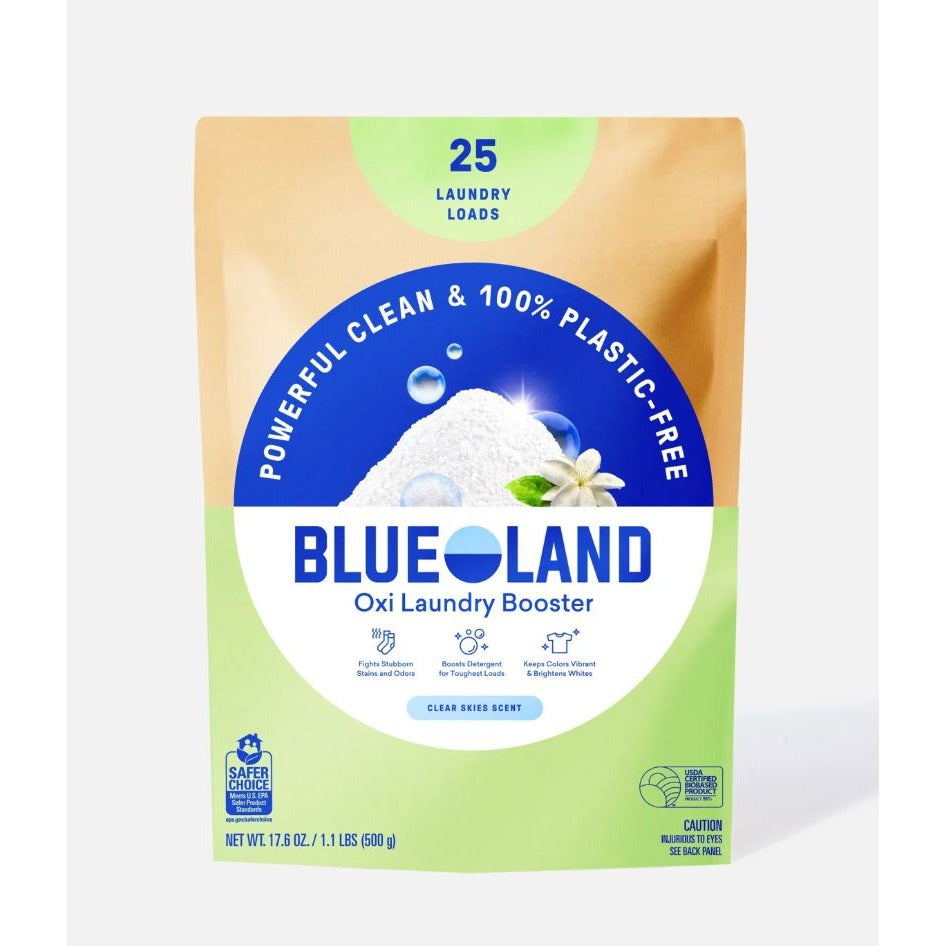 Blueland Oxi Laundry Booster Clear Skies Scent 2-Pack 25 Loads Each Powerful Clean Plastic-Free