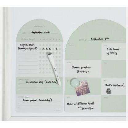 Magnetic Planner Set U Brands Dry Erase To-Do & Weekly Format Includes Marker & Magnet Easy Mounting 11"x14" & 7"x14"