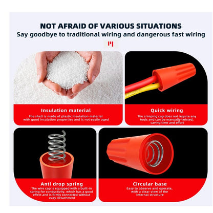 Electrical Wire Cap Connectors，150 PCS P3 Spring Insert Twist Caps Connection Electrical Wire Connectors Nuts Screw Terminals