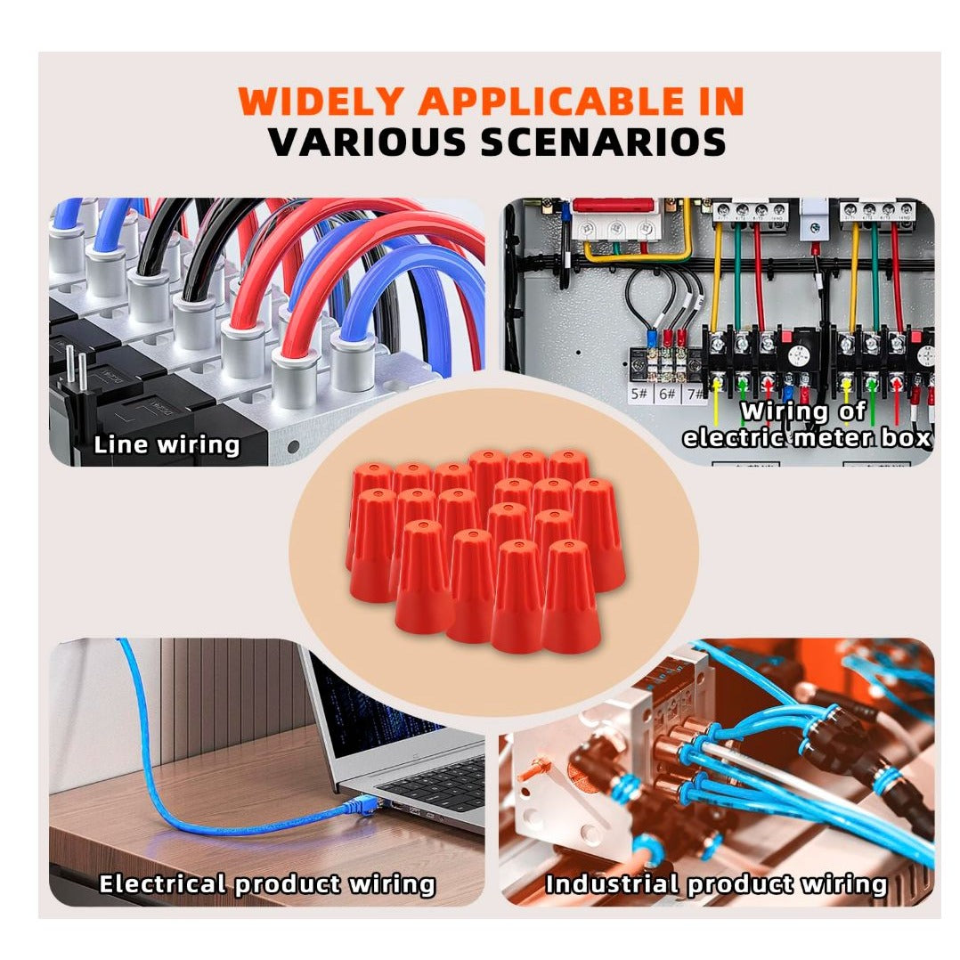 Electrical Wire Cap Connectors，150 PCS P3 Spring Insert Twist Caps Connection Electrical Wire Connectors Nuts Screw Terminals