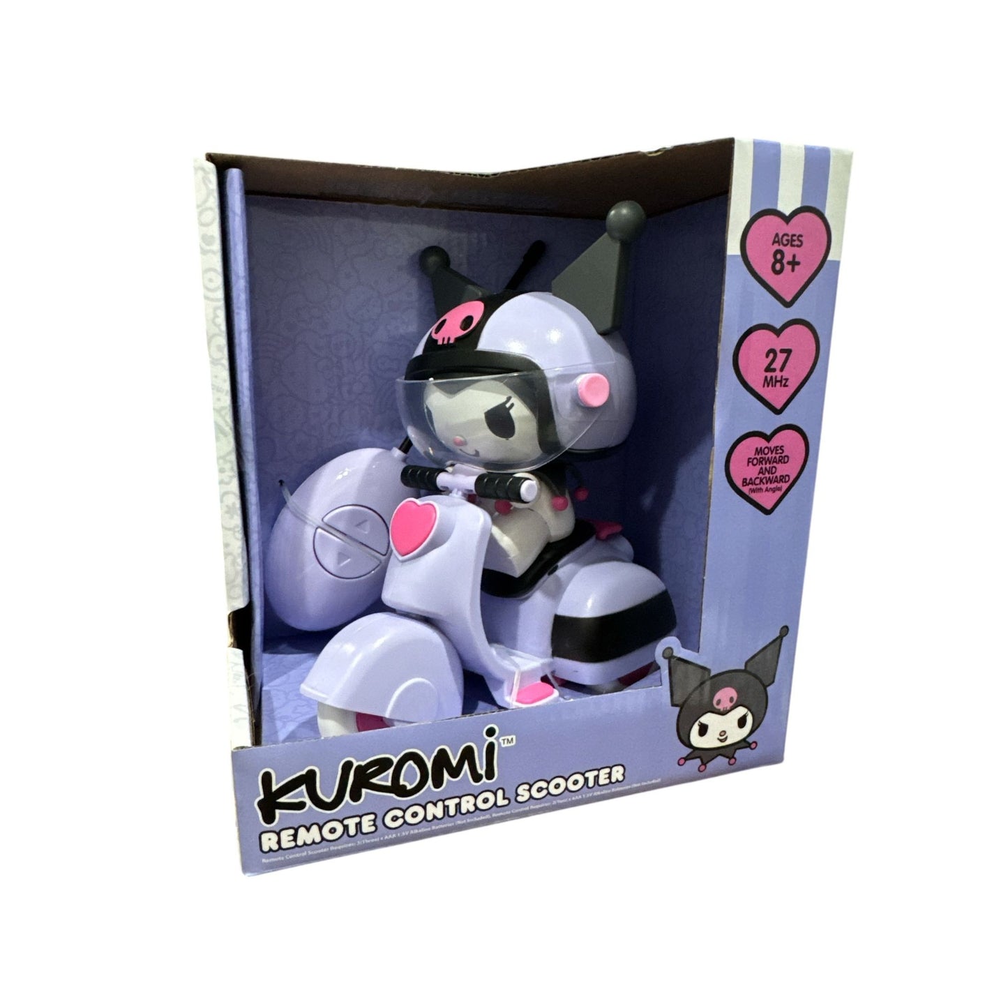 Kuromi Remote Control Scooter Toy 27 MHz For Ages 8+ Moves Forward & Backward Purple Pink Sanrio Collectible