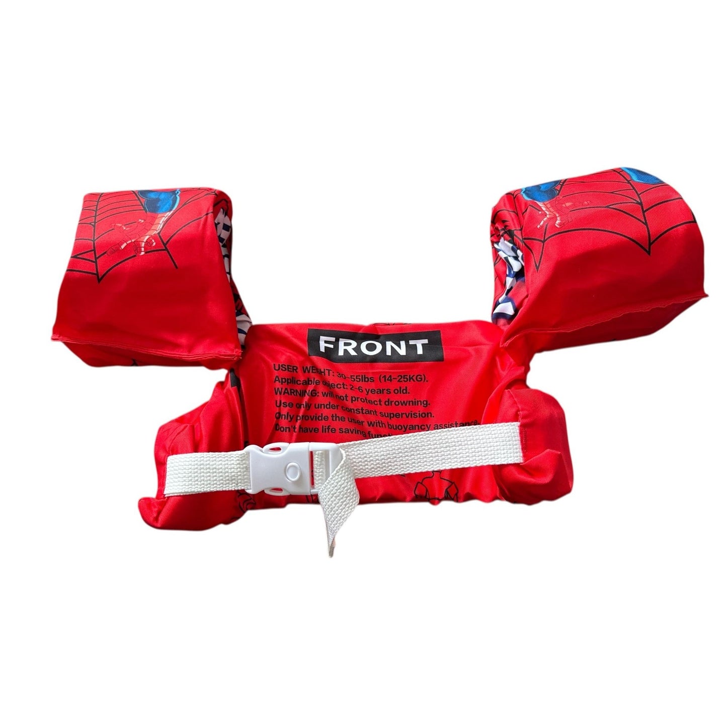 Spider-Man Kids Swim Vest With Arm Floats - 30-55lbs Buoyancy Aid For Ages 2-6 Years - Red Webbed Design