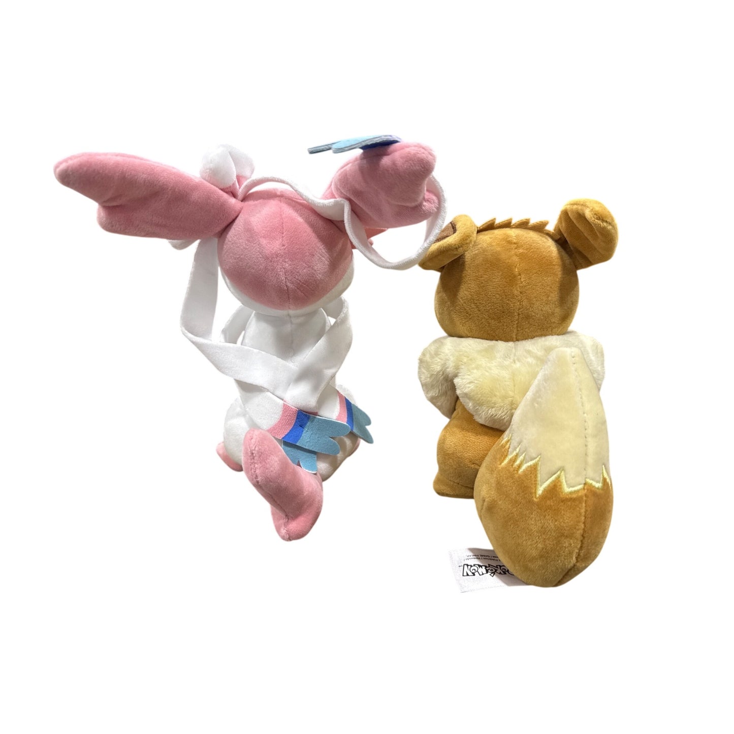 Sylveon and Eevee Plush Set - Soft & Collectible Pokemon Stuffed Toys - Approx. 8" Each